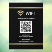 Moderne Zwarte QR Code Wifi Netwerk Wachtwoord Raamsticker (Vel 3)