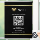 Moderne Zwarte QR Code Wifi Netwerk Wachtwoord Raamsticker (Huis)