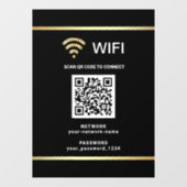 Moderne Zwarte QR Code Wifi Netwerk Wachtwoord Raamsticker (Vel)