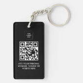 Moderne Zwarte QR Zakelijke Sleutelhanger Ontwerp (achterkant)