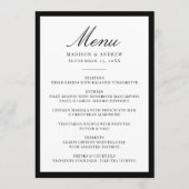 Moderne Zwarte Rand Trouw Menu (Voorkant)