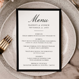 Moderne Zwarte Rand Trouw Menu