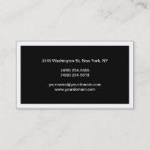 Moderne zwarte rand Visitekaartje (Achterkant)