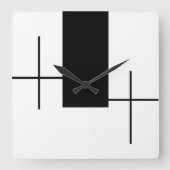 Moderne zwarte rechthoekige doos vierkante klok (Voorkant)