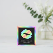 Moderne zwarte regenbooglampen maken artiest vierkante visitekaartje (Staand voorkant)