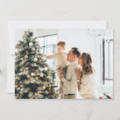 Moderne Zwarte Rendier Sneeuwvlok Foto Feestdagenkaart (Achterkant)