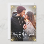 Moderne zwarte reservebrochure - Happy Nieuwjaarsf Feestdagenkaart (Voorkant)