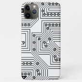 Moderne Zwarte Retro Computerprintplaat Patroon Case-Mate iPhone Case (Achterkant)