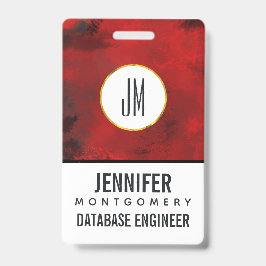 Moderne Zwarte & Rode Abstract - Donker Mysterieus Badge