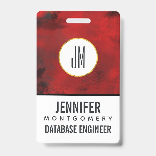 Moderne Zwarte & Rode Abstract - Donker Mysterieus Badge (Voorzijde)
