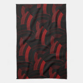 moderne zwarte rode chic-chevrons theedoek (Verticaal)