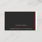 Moderne zwarte, rode en witte streep - Visitekaart Visitekaartje (Achterkant)