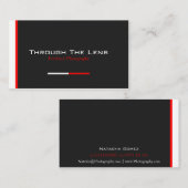 Moderne zwarte, rode en witte streep - Visitekaart Visitekaartje (Voorkant / Achterkant)