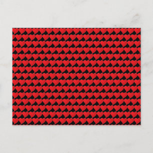 Moderne zwarte rode harten patroon Valentijnsdag Briefkaart