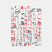 Moderne zwarte rode jongens gepersonaliseerde aang fleece deken (Voorkant)