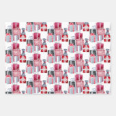 Moderne zwarte rode kerstWaterverf Inpakpapier Vel (Voorkant 2)