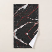 Moderne Zwarte Rode Marmer Bad Handdoek (Handdoek)