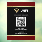 Moderne Zwarte Rode QR Code Wifi Netwerk Wachtwoor Raamsticker (Vel 3)
