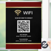Moderne Zwarte Rode QR Code Wifi Netwerk Wachtwoor Raamsticker (Huis)