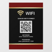 Moderne Zwarte Rode QR Code Wifi Netwerk Wachtwoor Raamsticker (Vel)