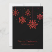 Moderne Zwarte Rode Script Kerstboom Feestdagenkaart (Voorkant)