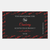 Moderne zwarte rode Word Cloud Product Labels Logo (Voorkant)