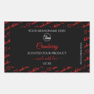 Moderne zwarte rode Word Cloud Product Labels Logo