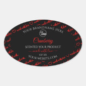Moderne zwarte rode Word Cloud Product Labels Logo (Voorkant)
