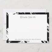 Moderne zwarte rommelige penseelstreken briefpapie notitiekaartje (Voorkant)