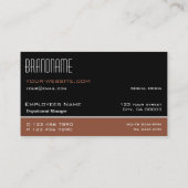 Moderne zwarte roodbruin eenvoudig en professionee visitekaartje (Achterkant)