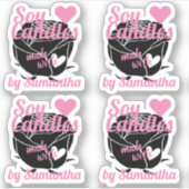 Moderne zwarte Roos gemaakt met hartritmeroze zeen Sticker (Voorkant)