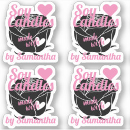 Moderne zwarte Roos gemaakt met hartritmeroze zeen Sticker