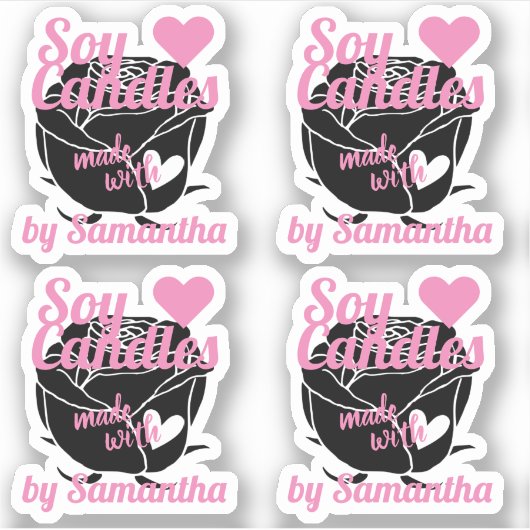 Moderne zwarte Roos gemaakt met hartritmeroze zeen Sticker (Voorkant)