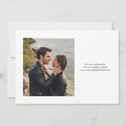 Moderne zwarte Roos Gold Agate Photo Save the Date Kaart (Achterkant)