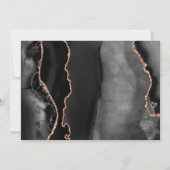 Moderne zwarte Roos Gold Agate Save the Date Kaart (Achterkant)