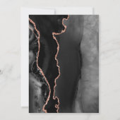 Moderne Zwarte Roos Gouden Agaat Hoeken Trouwen Kaart (Achterkant)