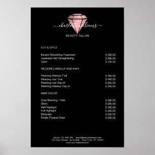 Moderne Zwarte Rosegoud Diamanten Prijslijst   Poster