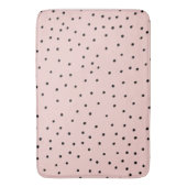 Moderne zwarte roze aquarel leuke polka stippen badmat (Voorkant Verticaal)