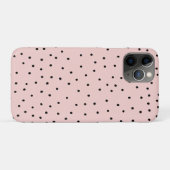 Moderne zwarte roze aquarel leuke polka stippen Case-Mate iPhone case (Achterkant (horizontaal))