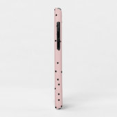 Moderne zwarte roze aquarel leuke polka stippen Case-Mate iPhone case (Achterkant/links)