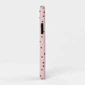 Moderne zwarte roze aquarel leuke polka stippen Case-Mate iPhone case (Achterkant/rechts)
