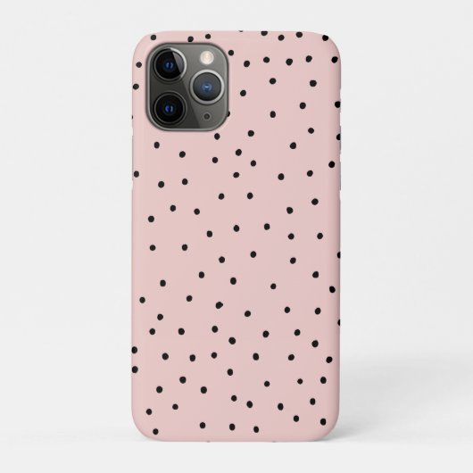 Moderne zwarte roze aquarel leuke polka stippen Case-Mate iPhone case (Achterkant)