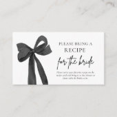 Moderne zwarte roze boog neem een recept mee informatiekaartje (Voorkant)
