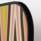 Moderne Zwarte Roze Chevron Patroon Pickleball Paddle (Links Detail)