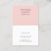 Moderne, zwarte roze eenvoudige professional visitekaartje (Achterkant)