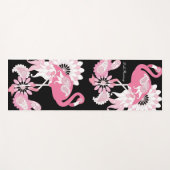 Moderne Zwarte Roze Flamingo Yogamat (Voorkant (horizontaal))