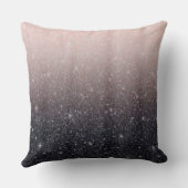 Moderne Zwarte & Roze Glitter Sparkles “Ik Kies Jo Kussen (Achterkant)