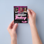 Moderne Zwarte Roze Haar Salon Boekingsfolder Afbe Flyer (Hand)