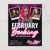 Moderne Zwarte Roze Haar Salon Boekingsfolder Afbe Flyer (Voorkant)
