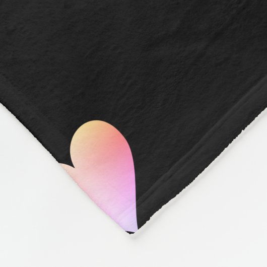 Moderne zwarte roze harten gepersonaliseerd fleece deken (Hoek)